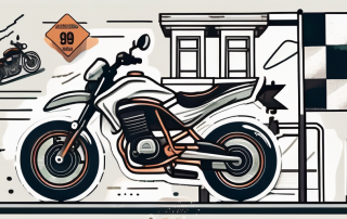 A motorcycle with a price tag hanging off it