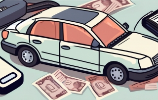 A car with an 'l' sign on it