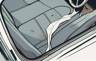 An empty passenger seat in a moving car