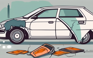 A car with visible signs of vandalism