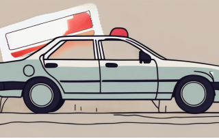 A car with an expired inspection sticker on a german road