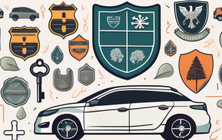 A seasonal license plate attached to a car