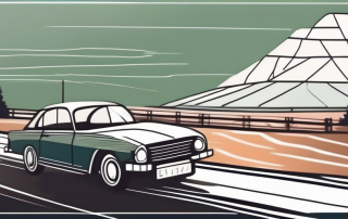 A speeding car on a lithuanian highway
