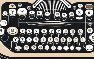 Various types of typewriter keys