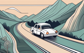 A car equipped with various travel essentials like a map