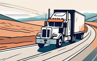 A large truck driving on an open highway