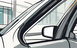 An open car door from the inside perspective