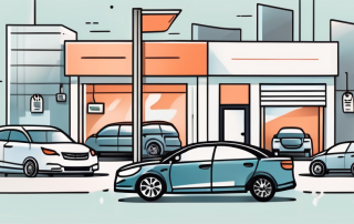 A private car with a price tag hanging from the rearview mirror