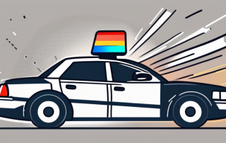 A car with a visible expired inspection sticker on the windshield