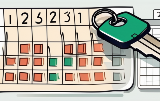 A car key on a calendar with marked dates