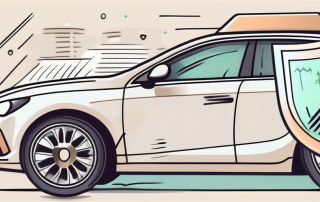 A car with a shield symbol to represent protection