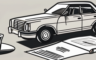 A car with insurance documents on the hood