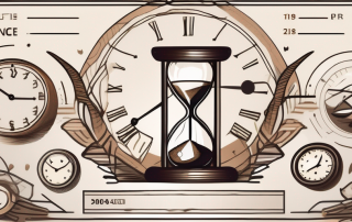 A driving license surrounded by various symbols of time