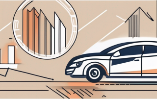 A car with a downward arrow symbol beside it