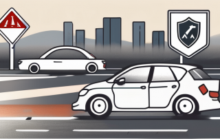 A car with a shield symbolizing insurance