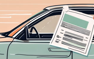 A car with a price tag hanging from the rearview mirror