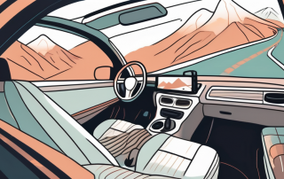 A car equipped with various travel essentials like a map