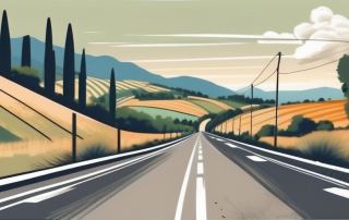 An italian highway with speed limit signs