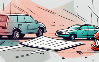 A car accident scene with two vehicles involved