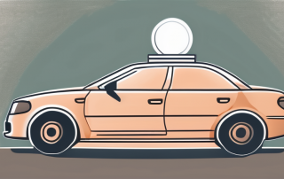 A car with a spotlight on it