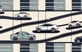 A variety of cars of different models and sizes on a road