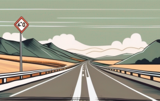 An italian highway with speed limit signs
