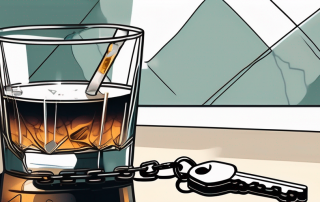 A car key inside a glass of alcohol