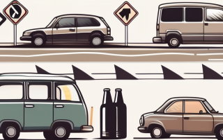 A german road with traffic signs