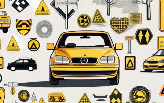 A yellow license plate on a car