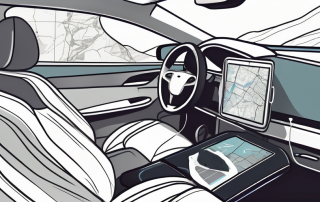 A car interior viewed from the backseat