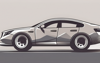 A car with prominent profile tires