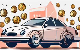 A new car with a tag attached showing a reduced price