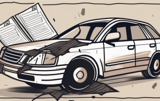 A car with visible damage after an accident