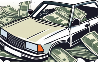 A car with a broken windshield