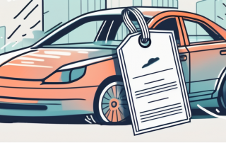 A car with an insurance tag being swapped with another