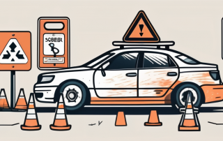 A car with a large alcohol test device attached to it