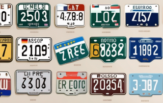 Various car license plates from different european countries