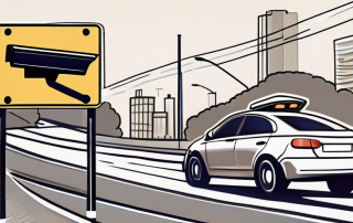 A speed camera flashing on a car in a 30 km/h speed limit zone