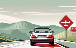 A red license plate on a car