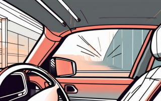 A car's interior with a prominently displayed