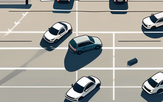 An empty car parking space with a broken lock on the ground