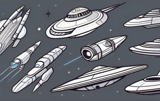Various types of science fiction spaceships representing different sub-genres of science fiction