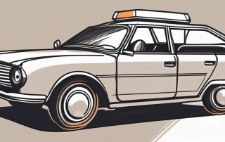 A car with a protective shield around it