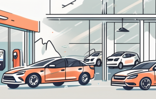 A car rental desk with keys