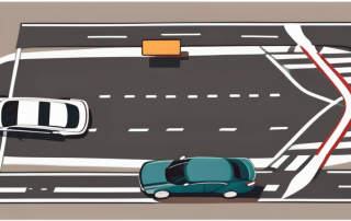 Two roads intersecting at a right angle
