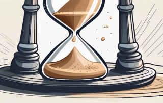 A sandglass with extra sand pouring into it