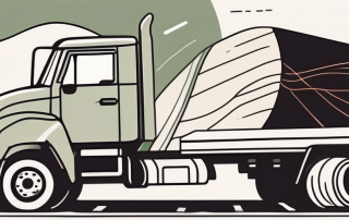 A truck driving on a countryside road with speed limit signs visible