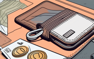 A wallet with euros coming out