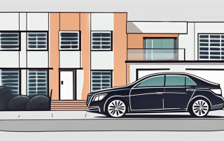 A private car with rental tags