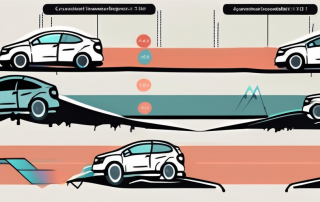 A car accident scene with visible damage on the vehicles
